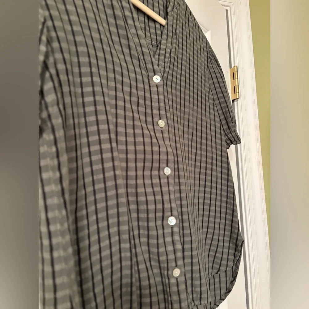 Anthropologie Cloth & Stone Puff Sleeve Linen Blend Button Down Top Size S EUC - Picture 3 of 10